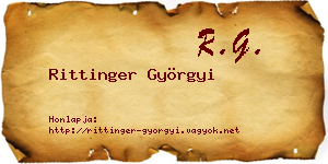 Rittinger Györgyi névjegykártya